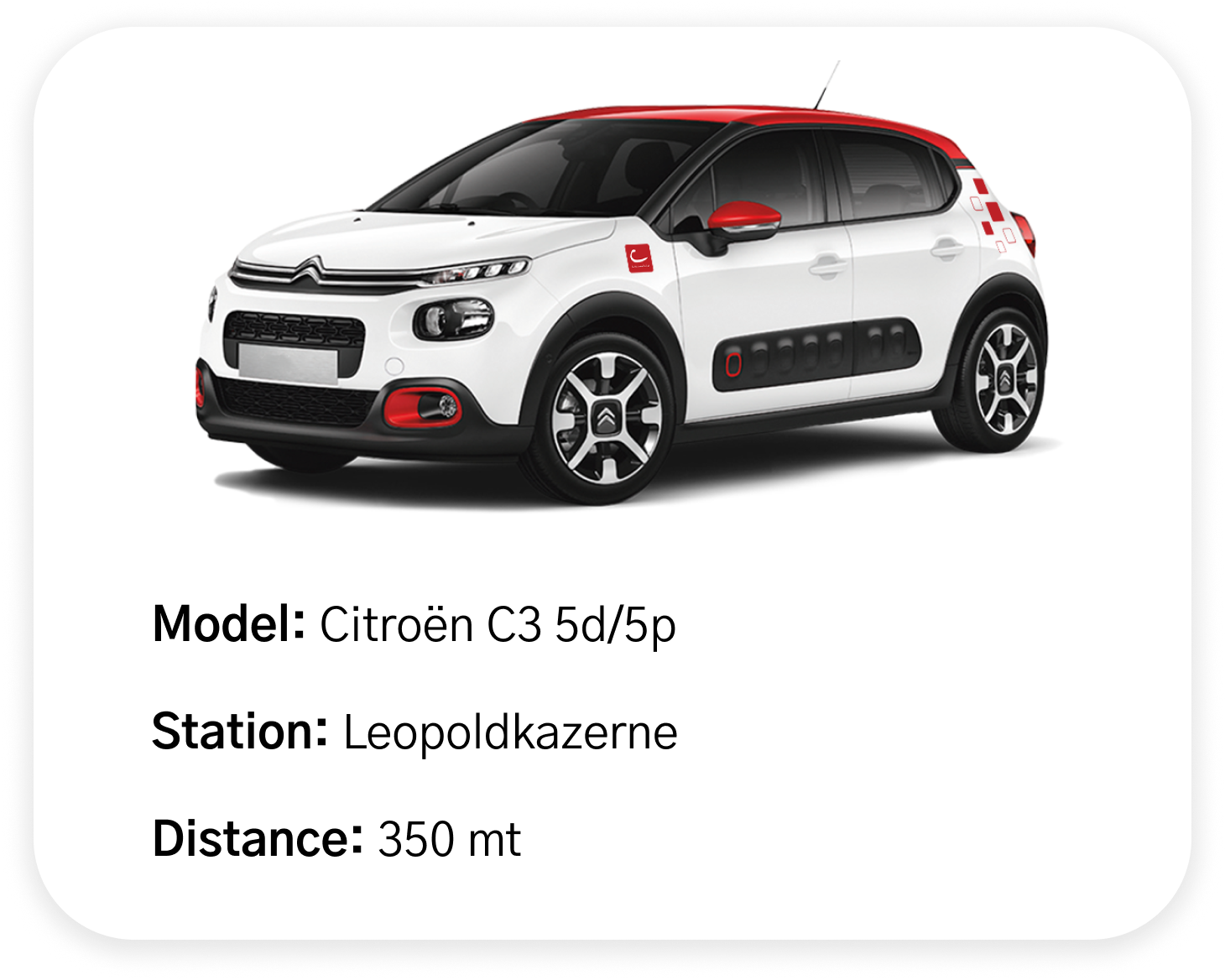 Car Card without Button