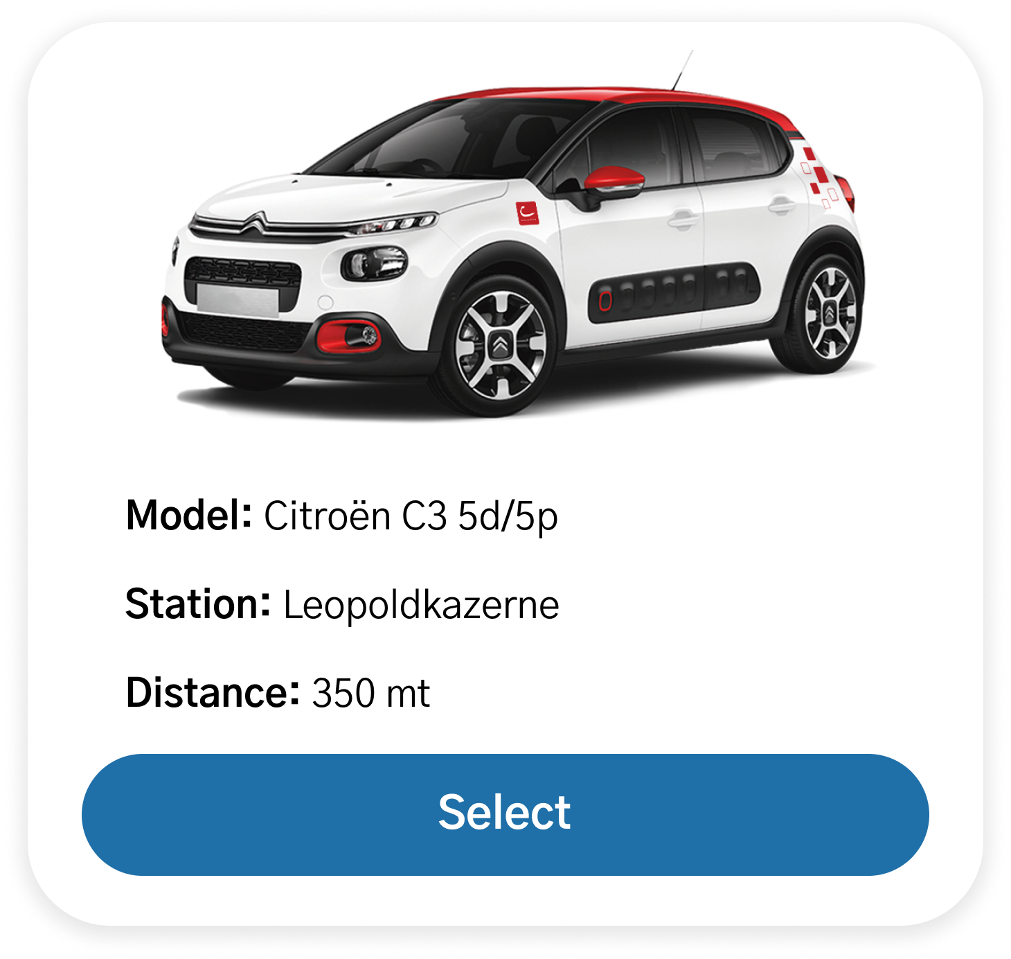 Car Card with Button