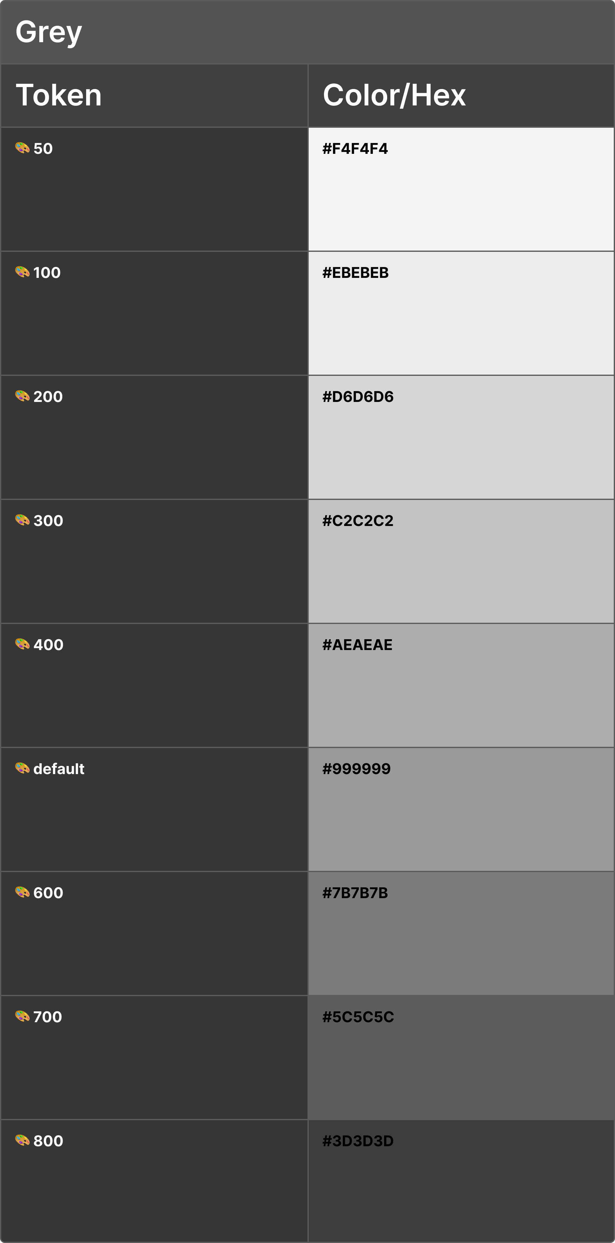 Neutral Gray Color Palette