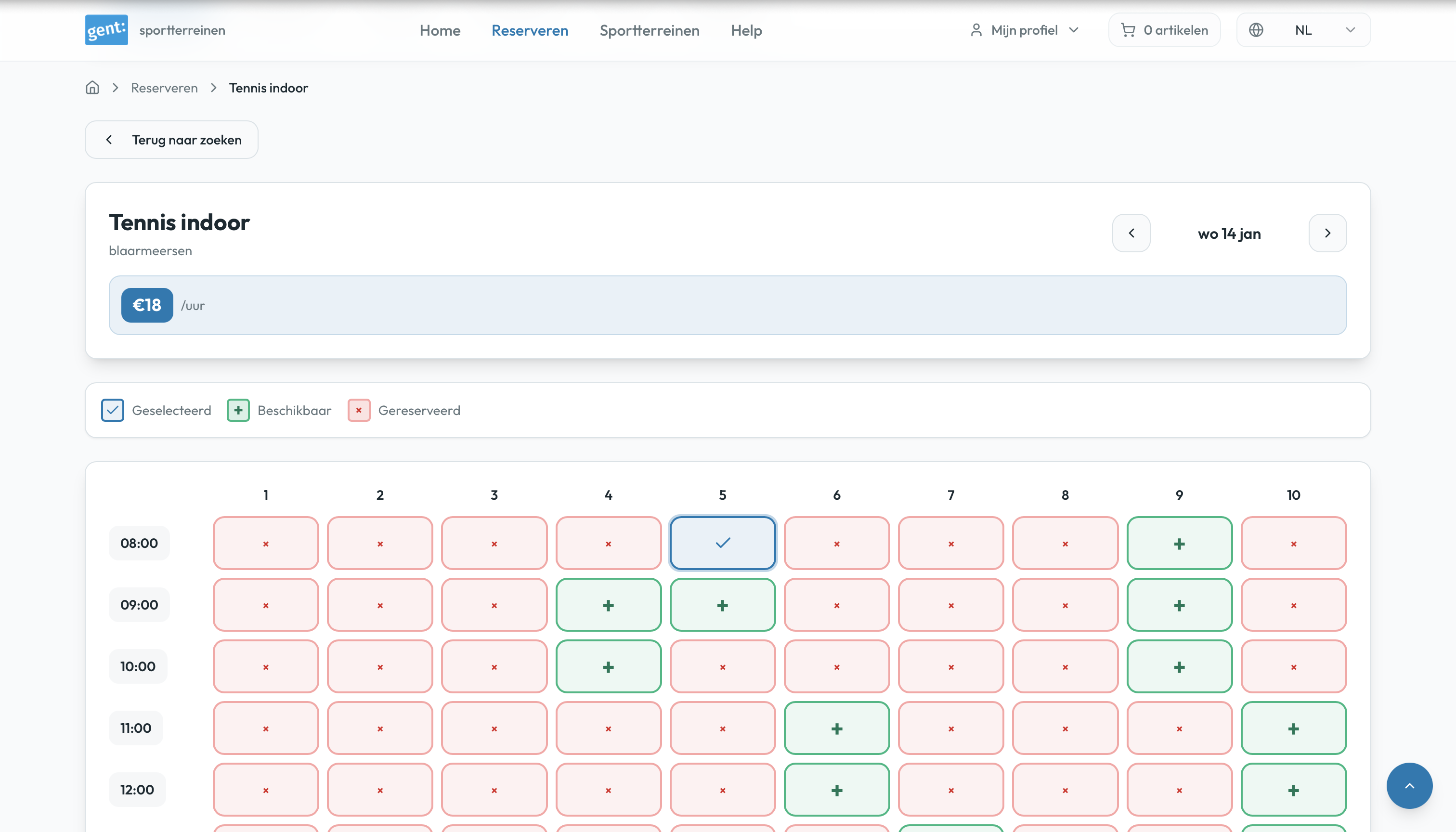 Enhanced calendar with clear availability indicators