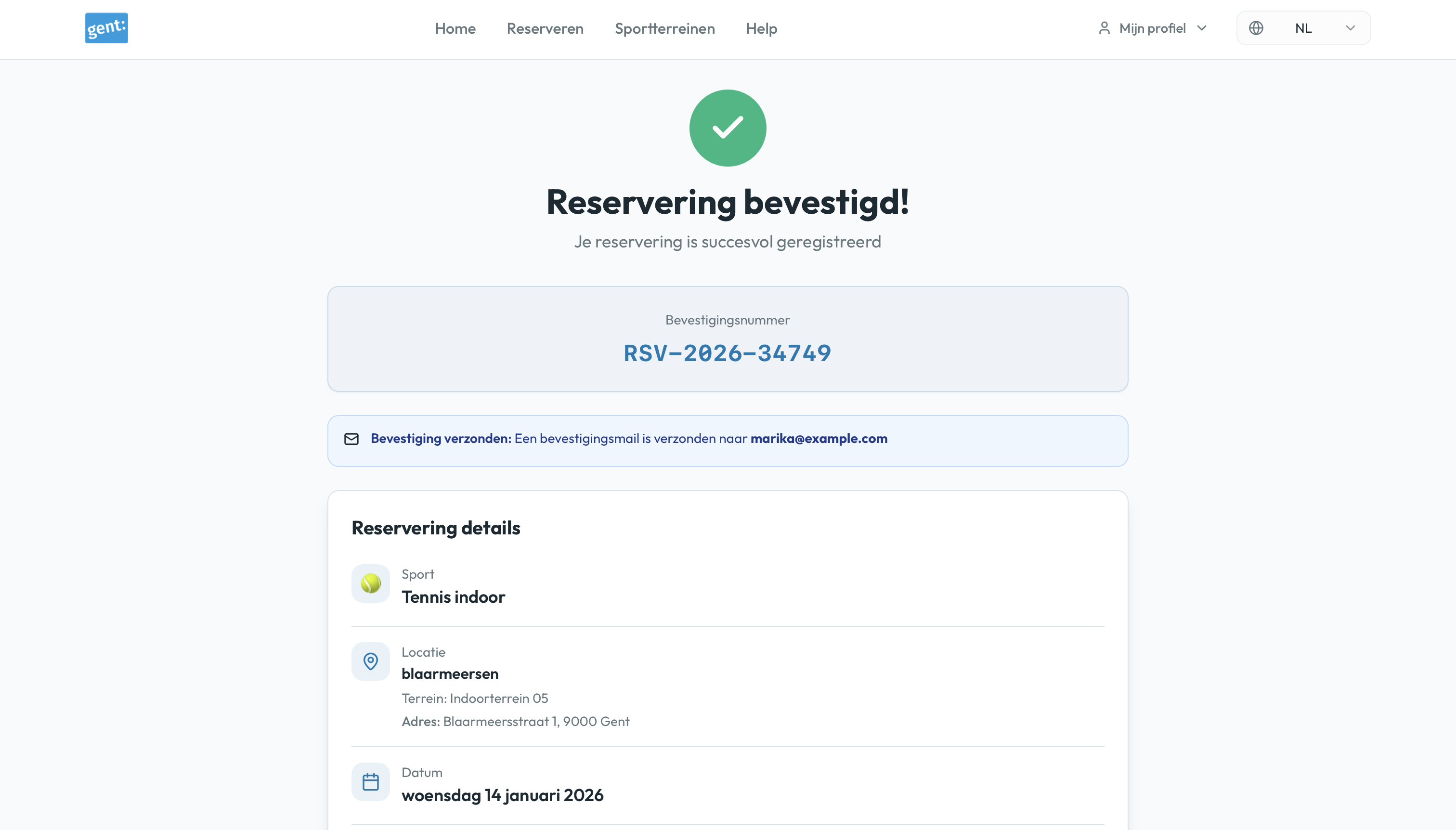 Accessible confirmation page with clear information hierarchy