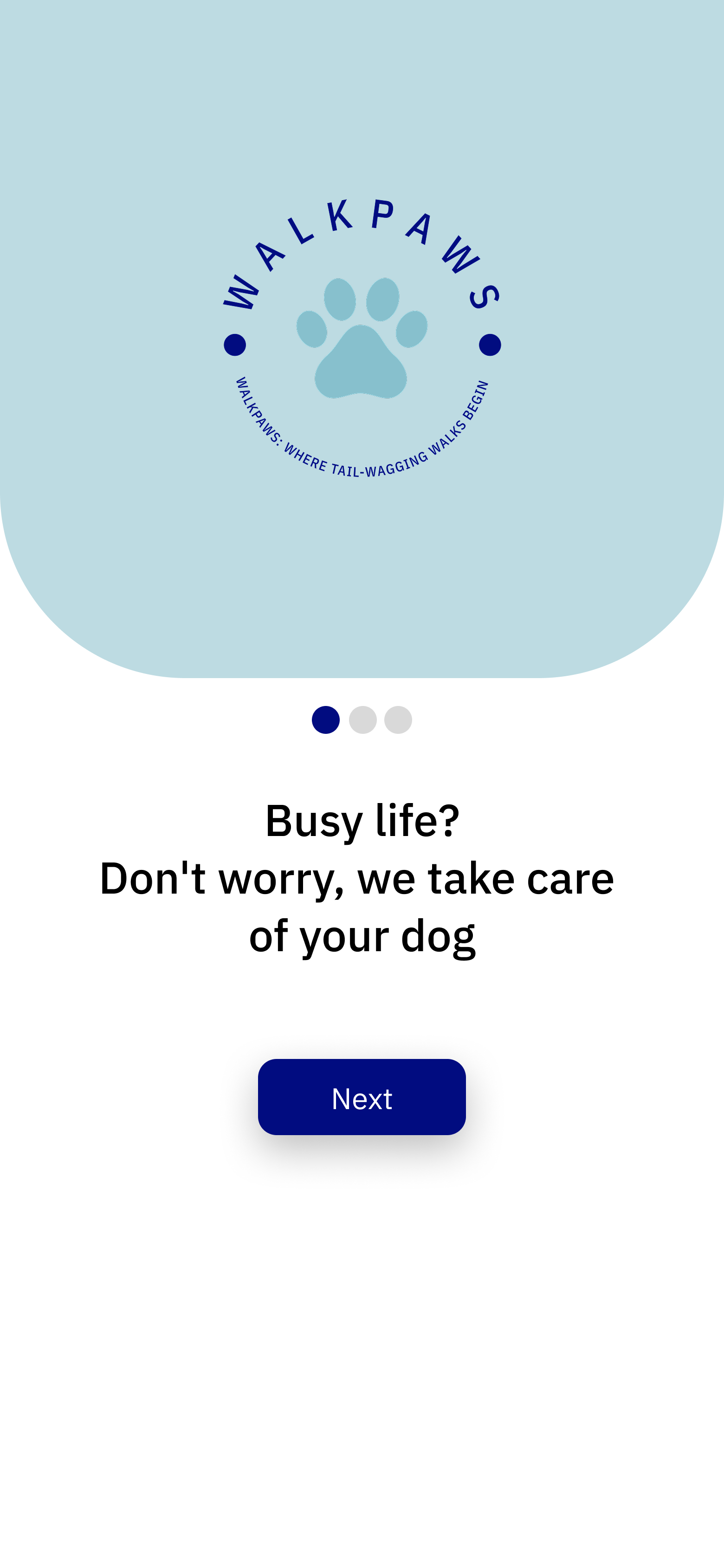 Walk Paws Onboarding - Screen 1