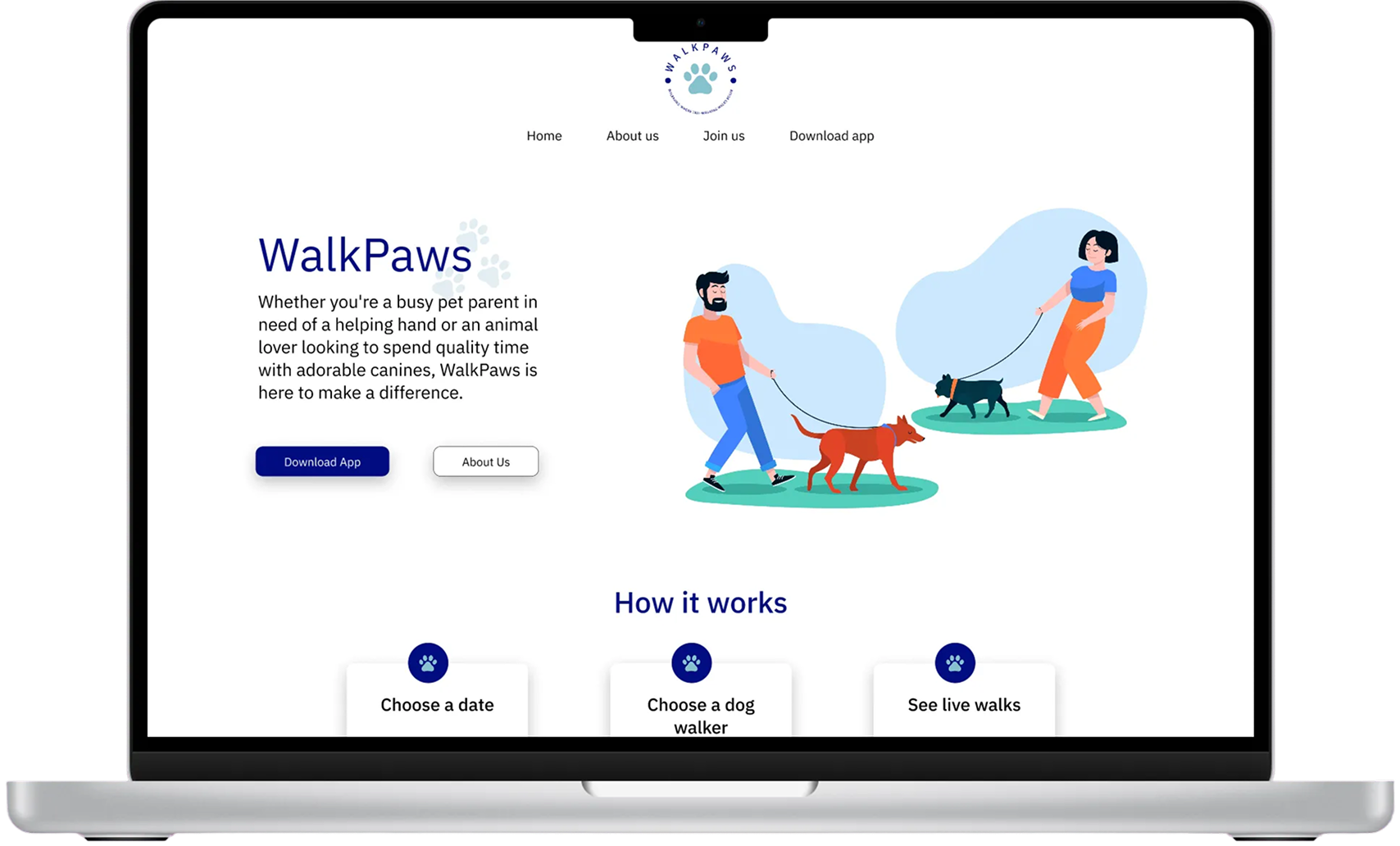 Walk Paws Desktop Responsive Design
