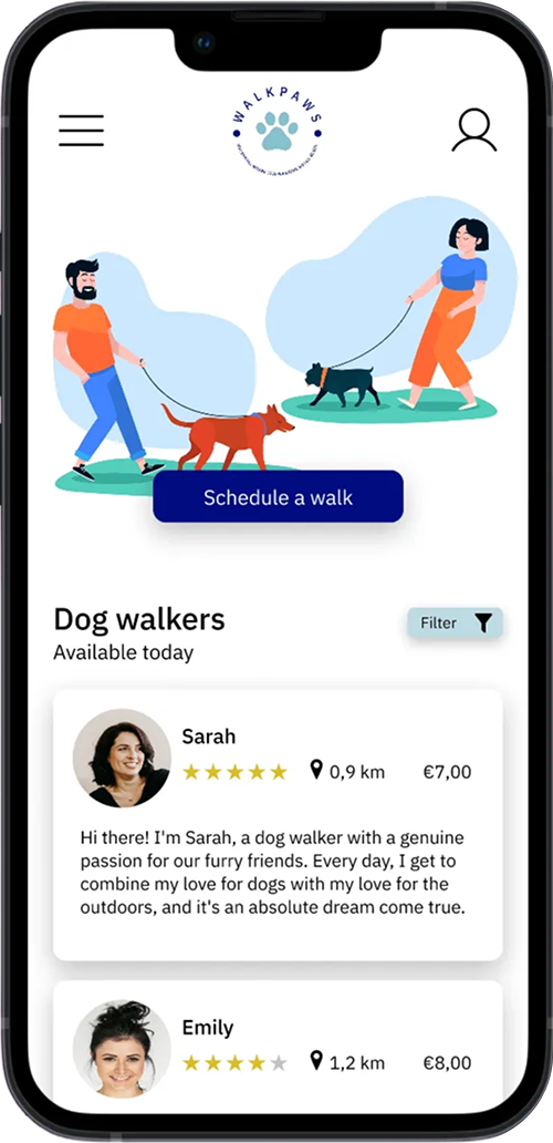 Walk Paws Mobile Responsive Design